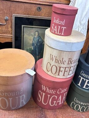 Kitchen Storage Canister Set - Salt, Sugar, Coffee, Flour, Tea, Cocoa, Pepper